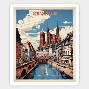 Strasbourg France Vintage Poster Tourism Sticker